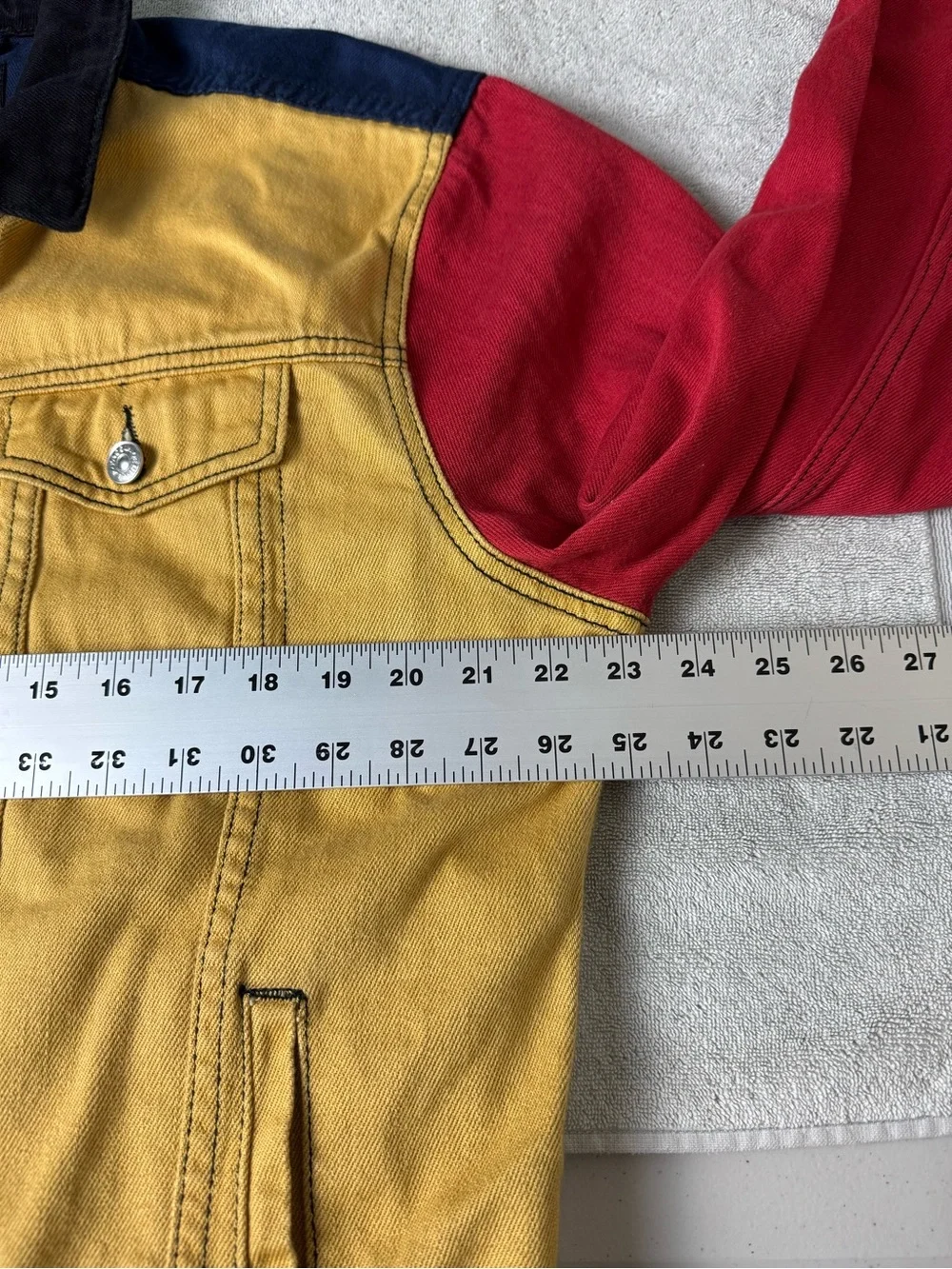 PacSun Men’s Colorblock Denim Trucker Jacket Y2K Style Size M